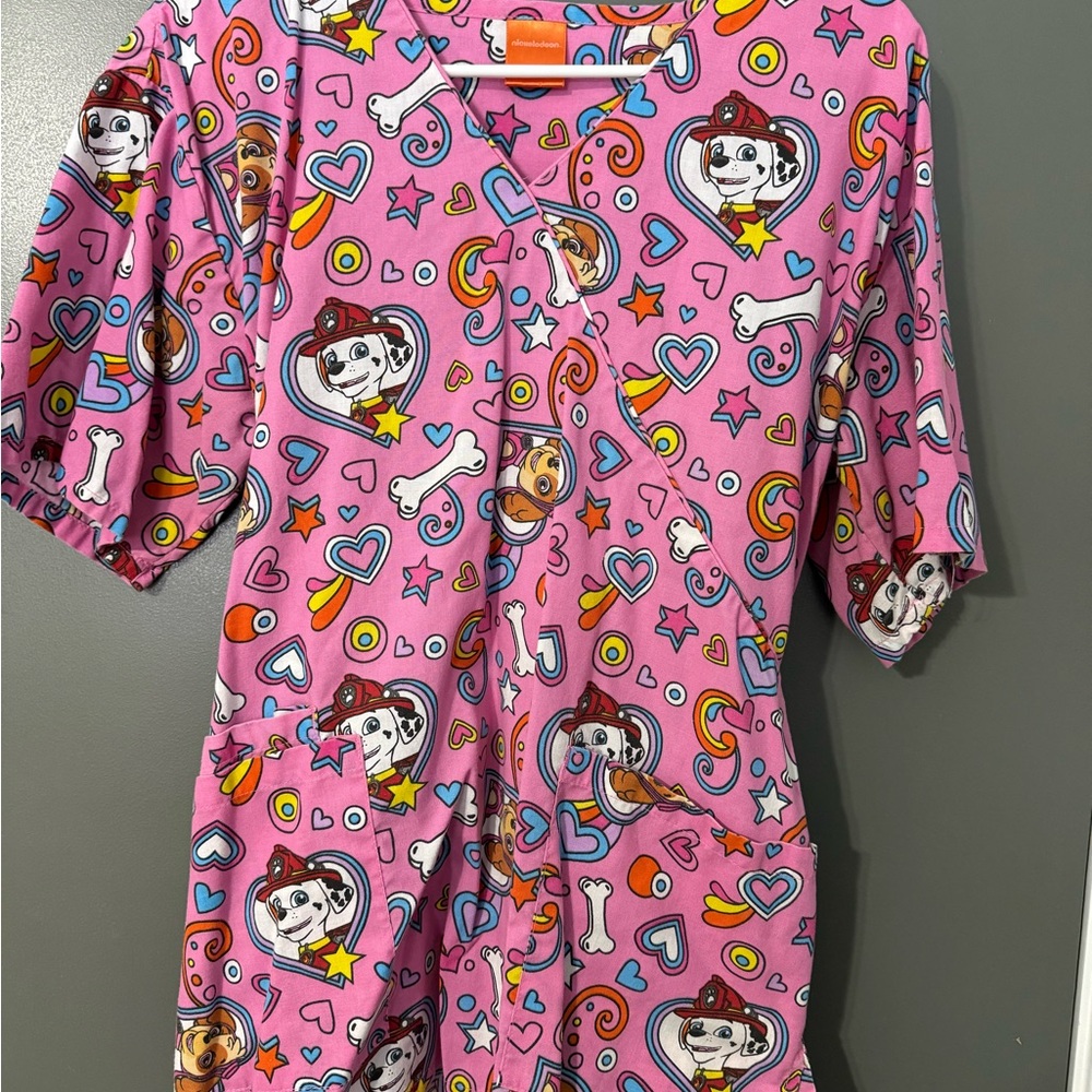 Pink Paw Patrol  Scrub Top